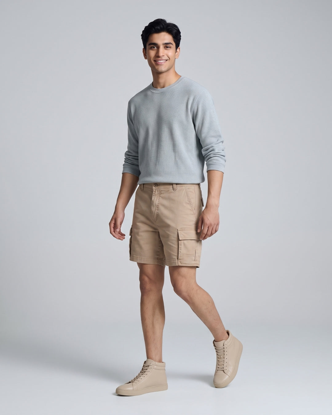 Everyday Beige Utility Shorts