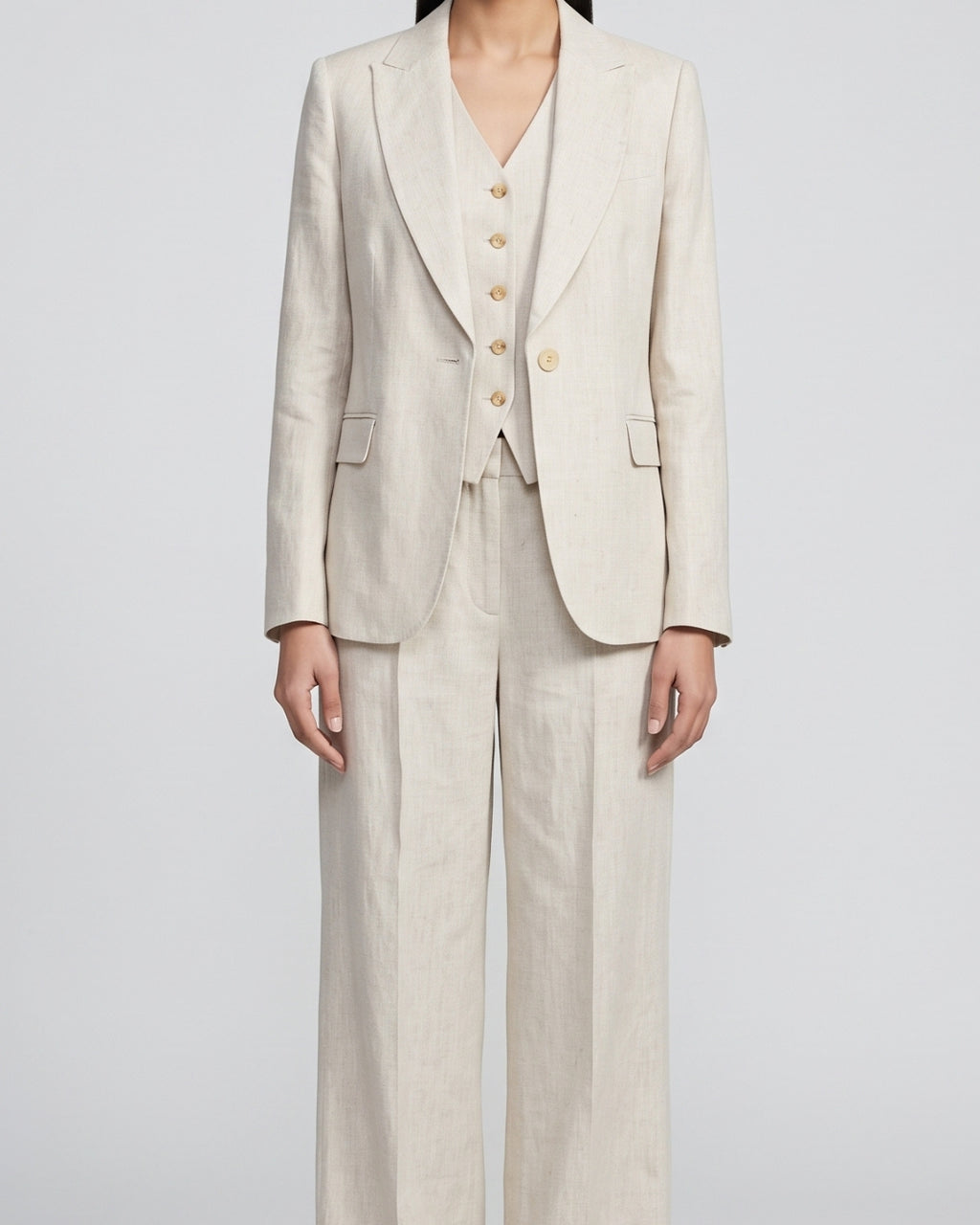 Tailored Off White Three-Piece Suit