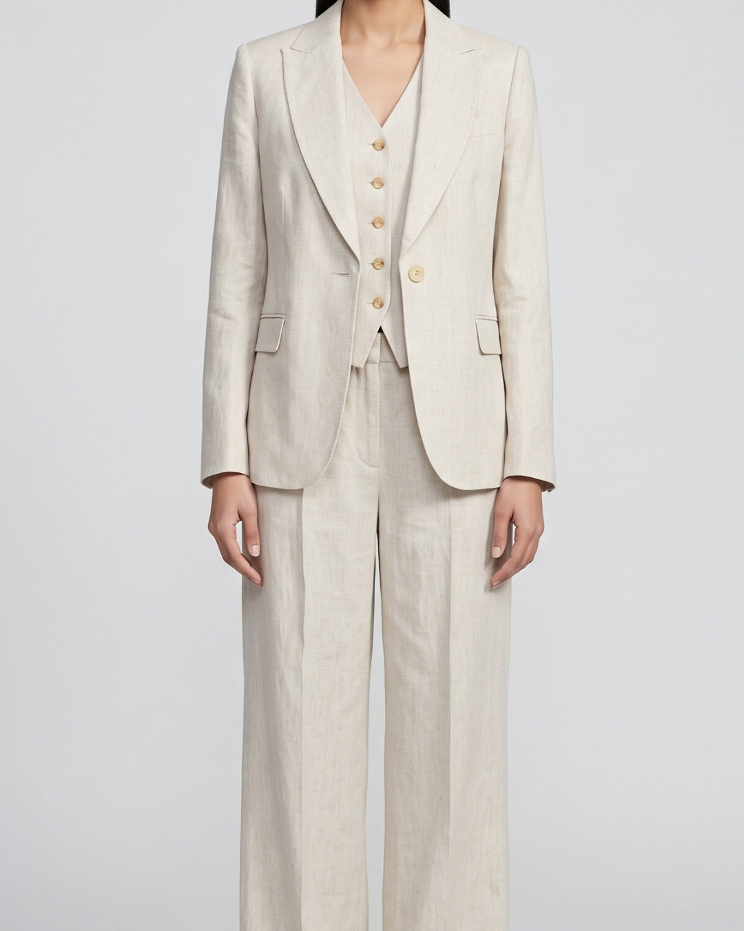 Tailored Off White Three-Piece Suit