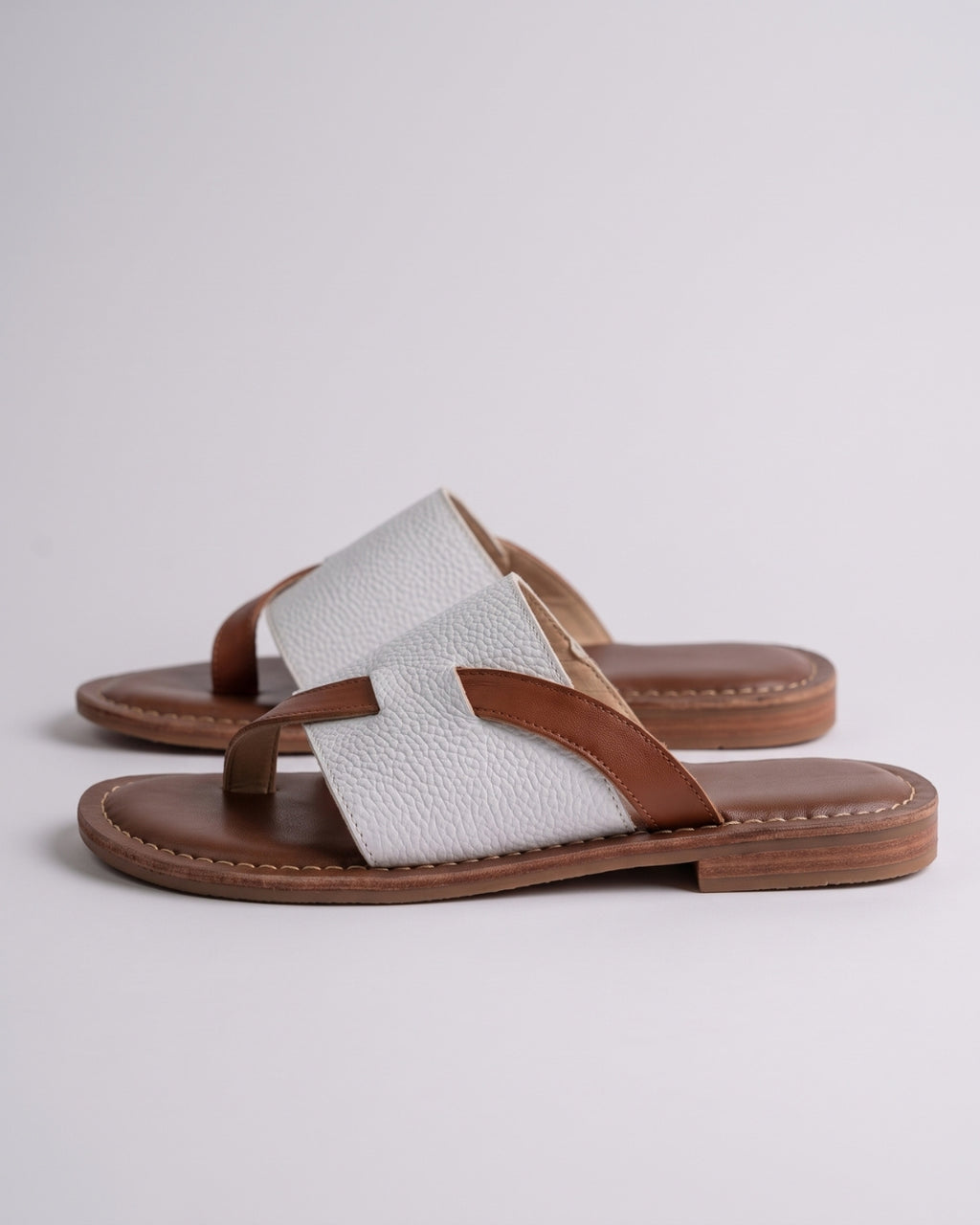 Classic Two-Tone Flat Sandals