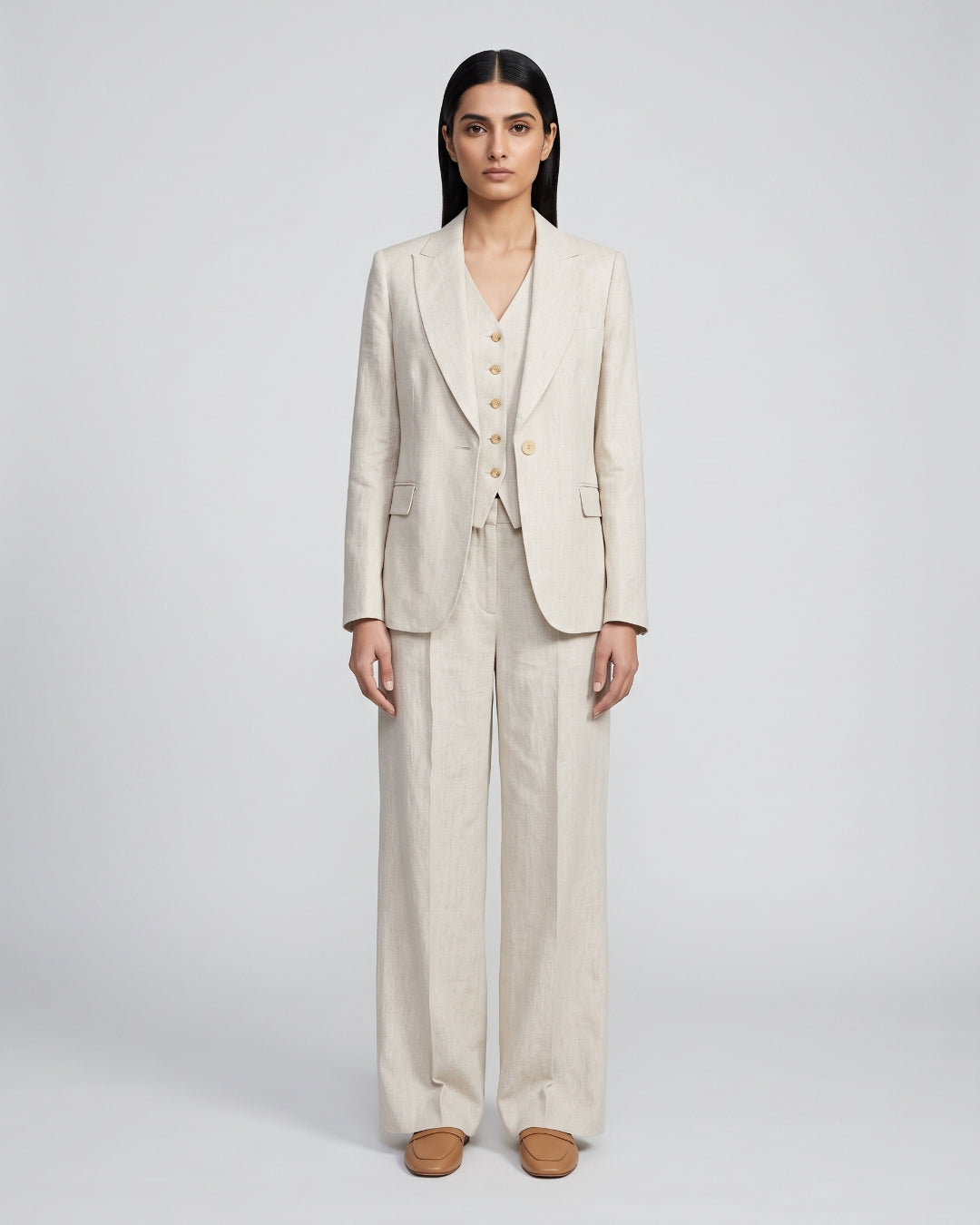Tailored Off White Three-Piece Suit