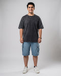 Classic Light Blue Denim Cargo Shorts