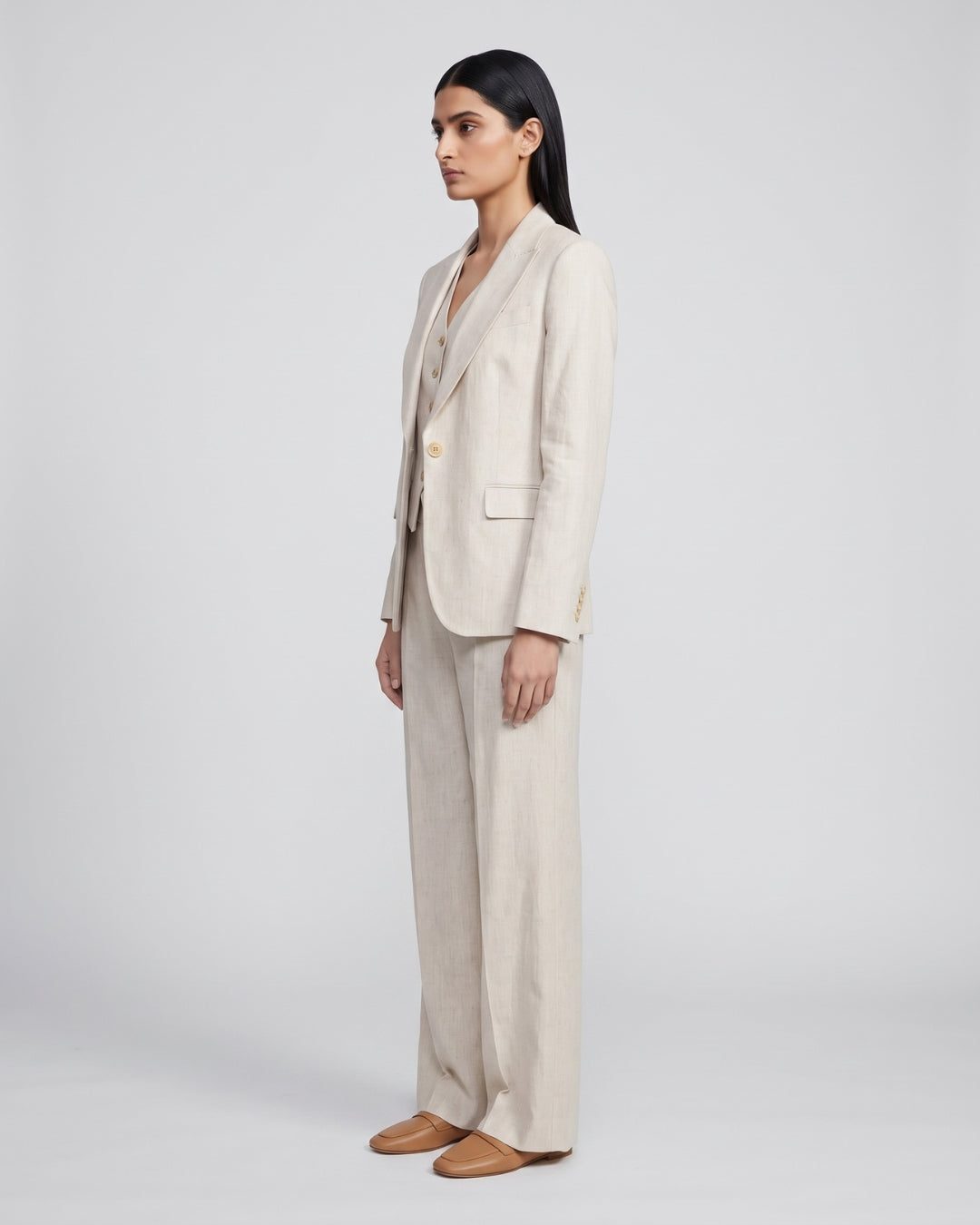 Tailored Off White Three-Piece Suit
