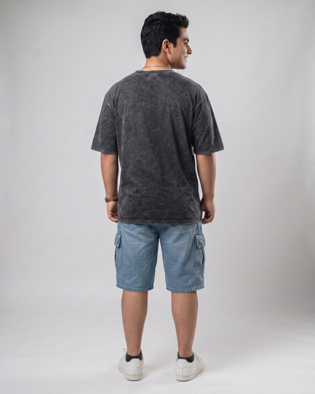 Classic Light Blue Denim Cargo Shorts