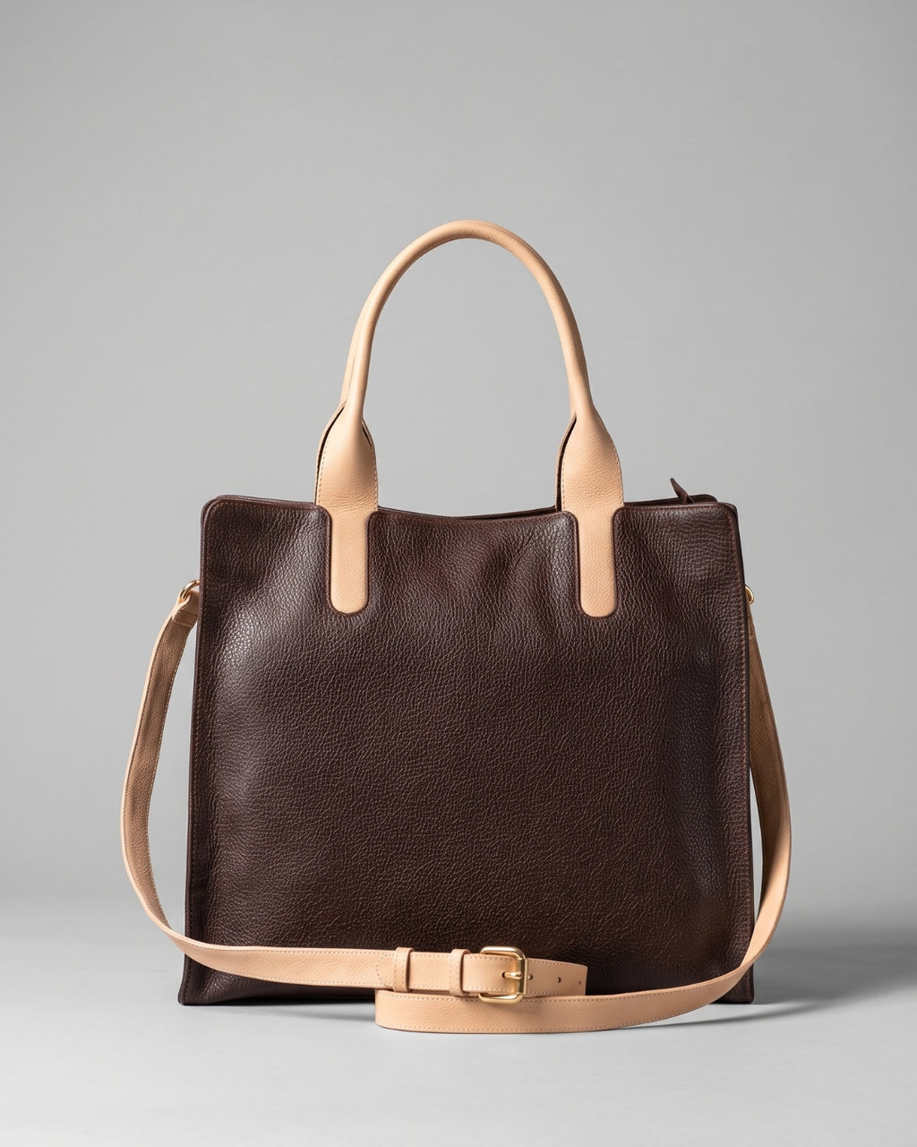 Classic Two-Tone Satchel Handbag