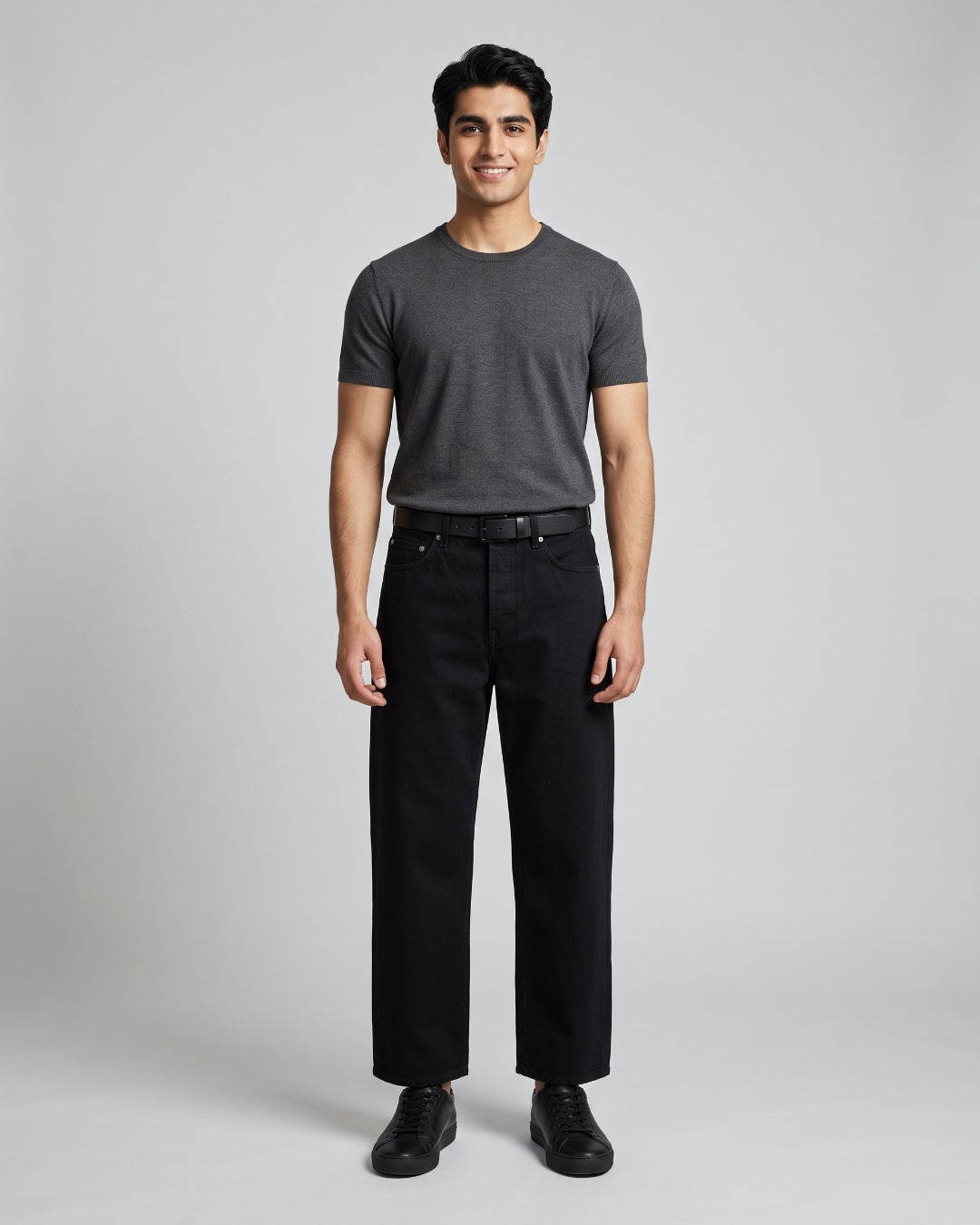 Classic Black Straight-Leg Jeans