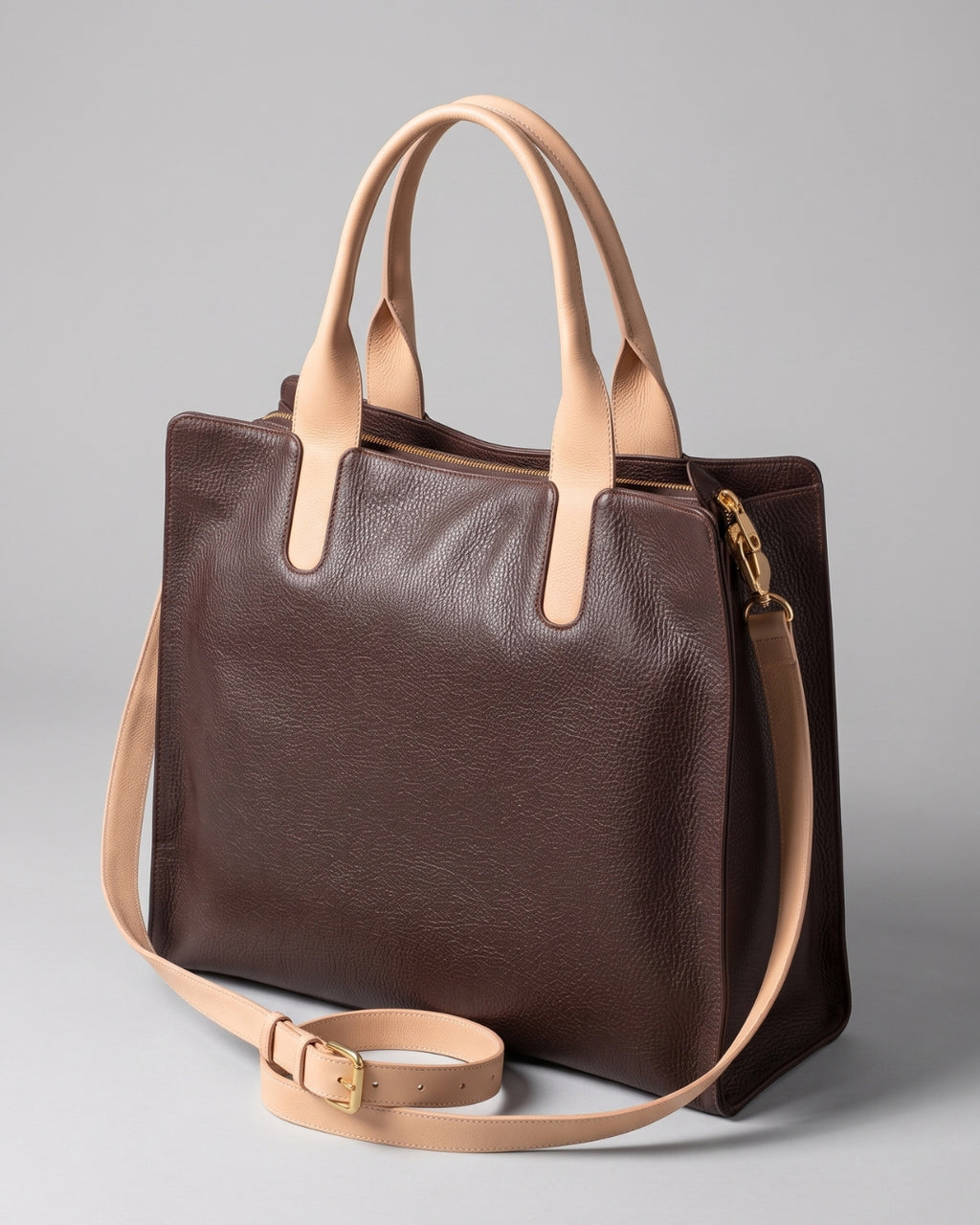 Classic Two-Tone Satchel Handbag