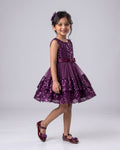 Plum Sequin Bow Princess Dress