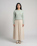 Beige Flowy Casual Long Skirt
