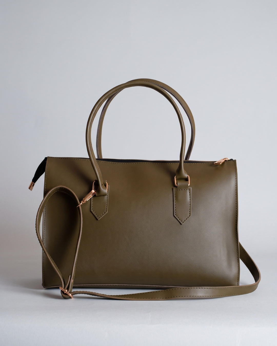 Classic Olive Top-Handle Satchel