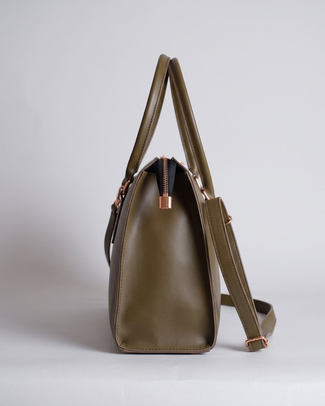 Classic Olive Top-Handle Satchel