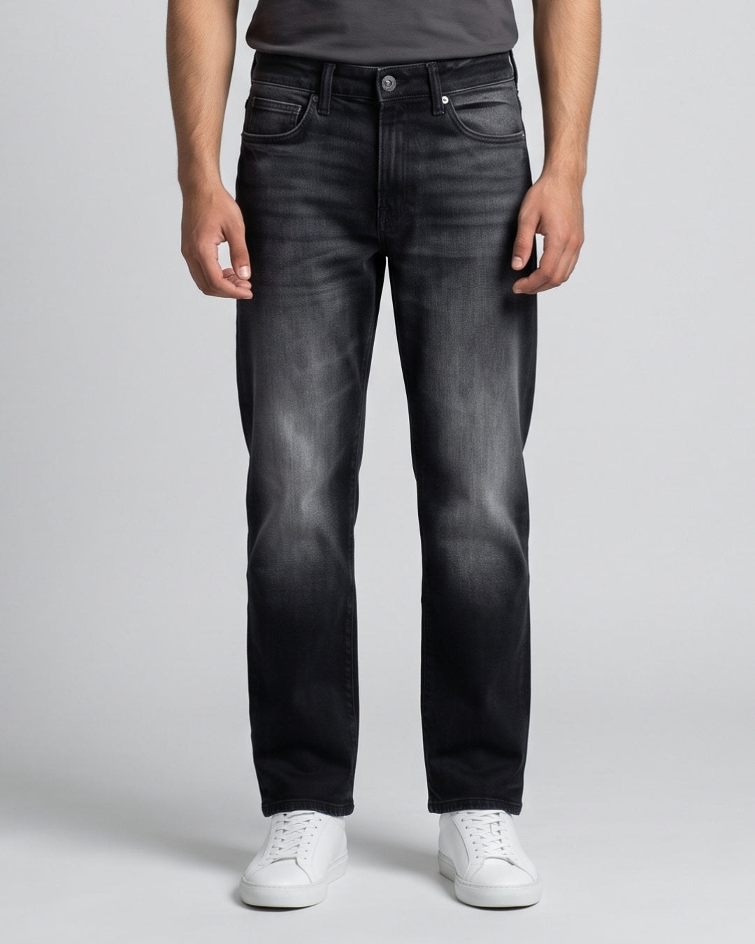 Essential Vintage Black Straight-Leg Denim