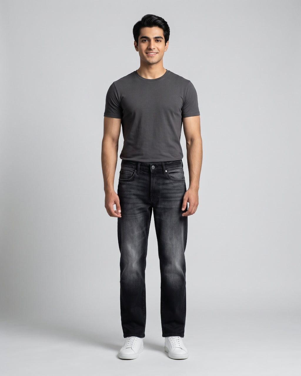 Essential Vintage Black Straight-Leg Denim