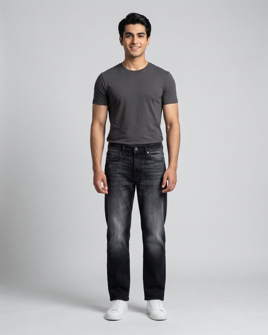 Essential Vintage Black Straight-Leg Denim