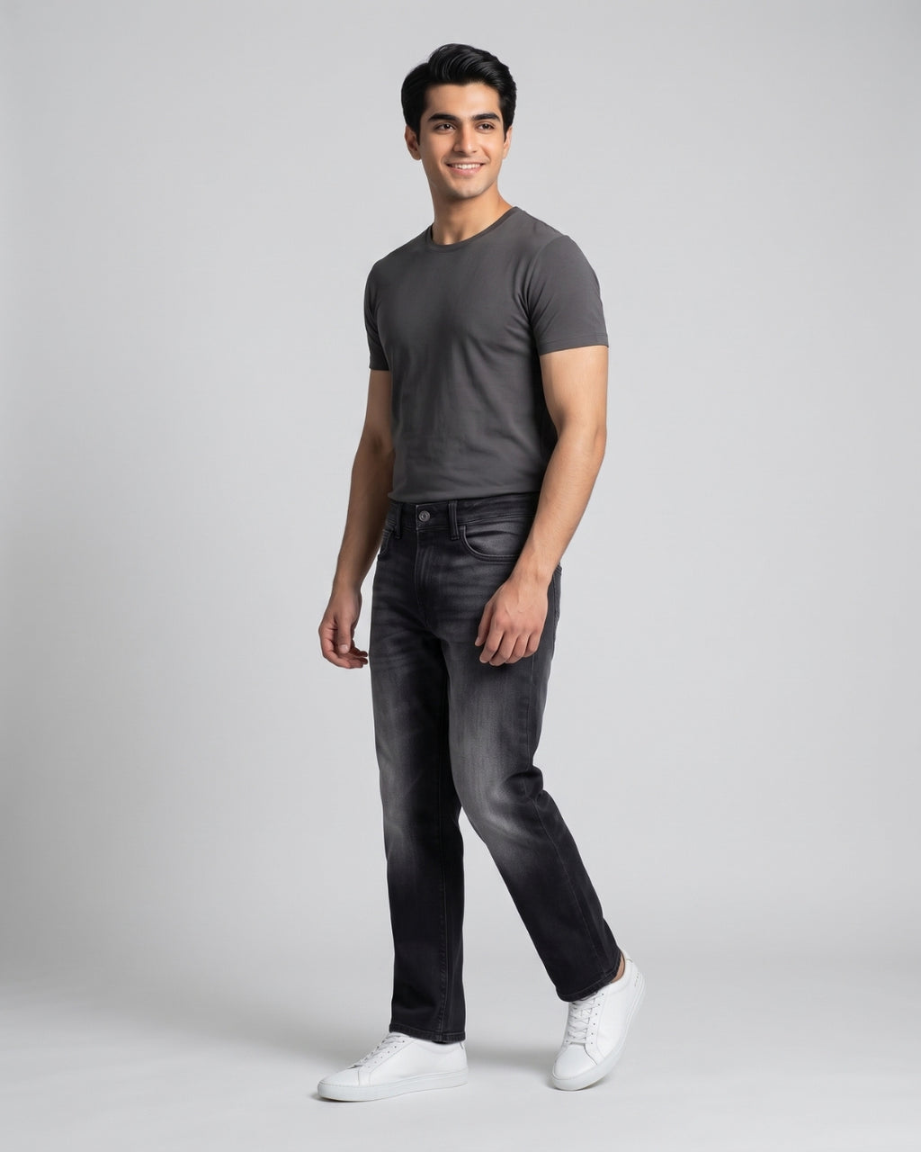 Essential Vintage Black Straight-Leg Denim